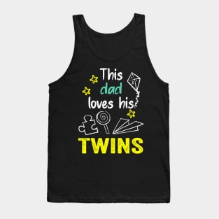 This dad loves his twins hand drawing illustrations Tank Top